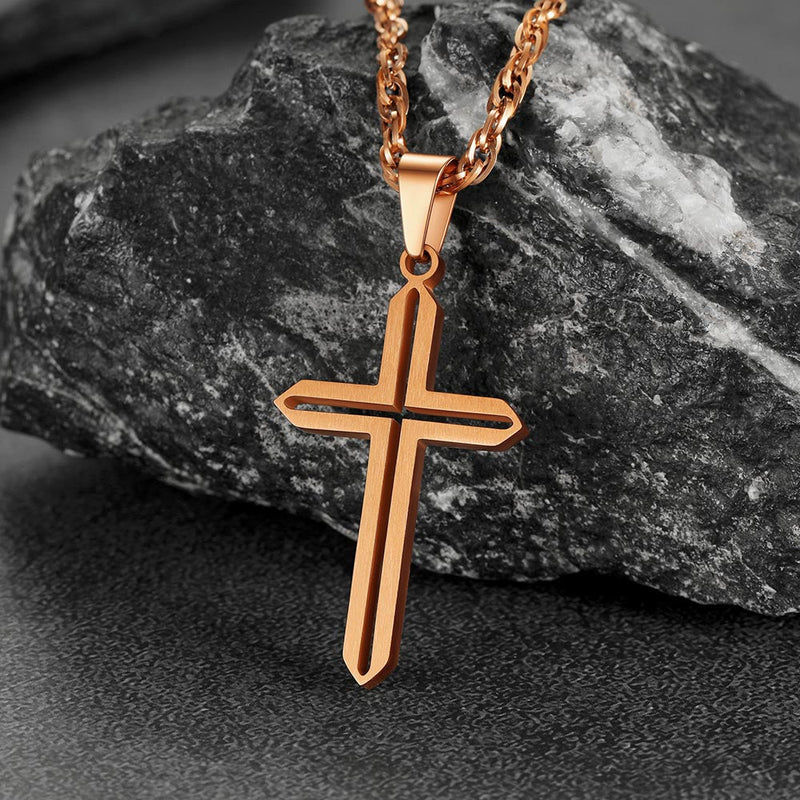 Minimalist Simple Cross Necklace for