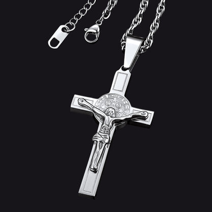 Catholic Saint Benedict Crucifix Cross Necklace for
