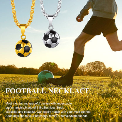 Soccer Football Necklace Lucky Charm for Ball Fans