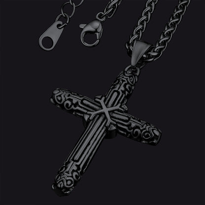 Christian Monkey King Stick Cross Necklace for