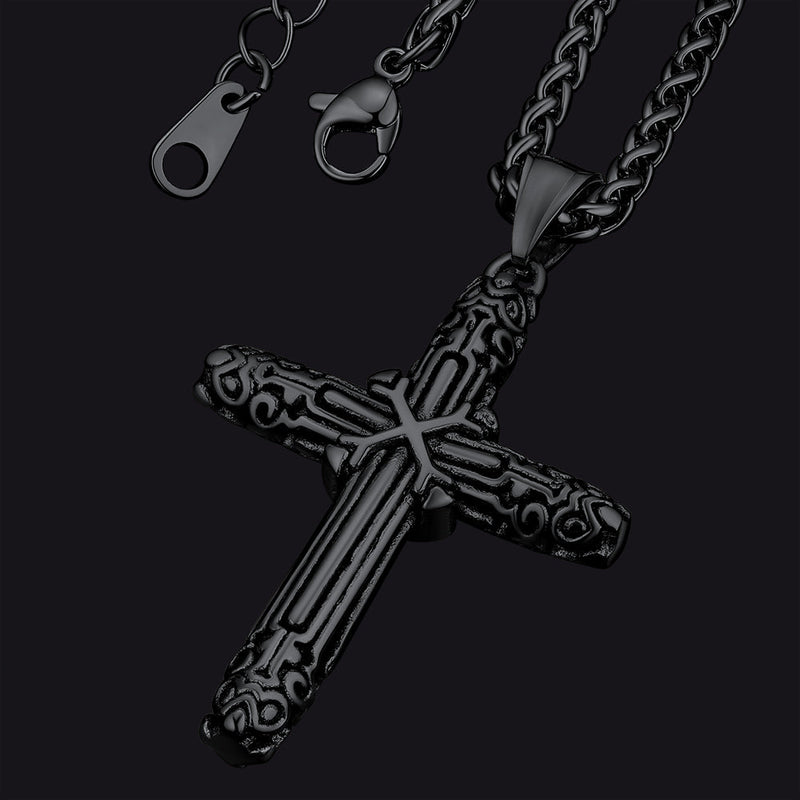 Christian Monkey King Stick Cross Necklace for