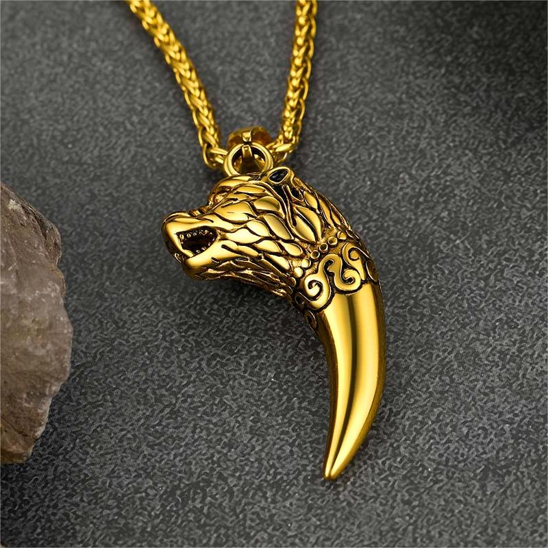 Viking Wolf Tooth Necklace for