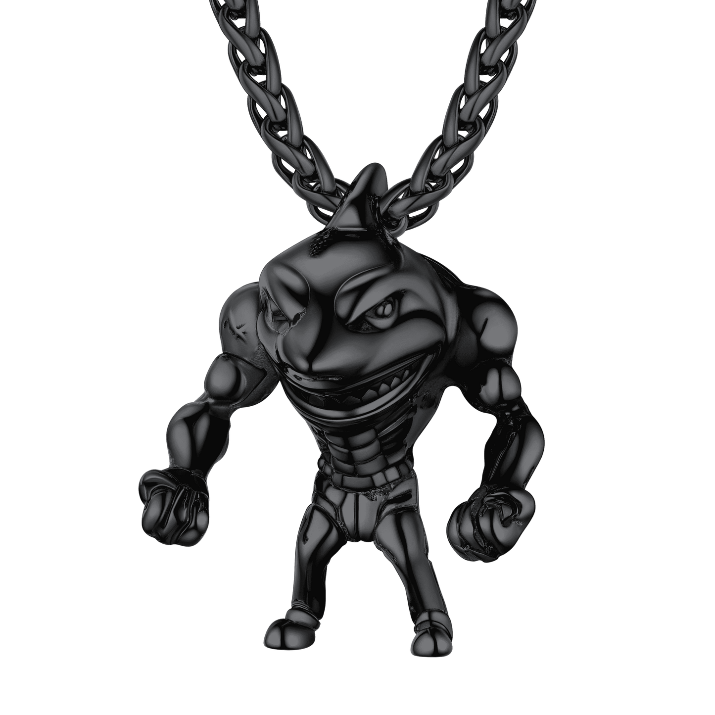 Punk Masculine Shark Necklace in Stainless Steel