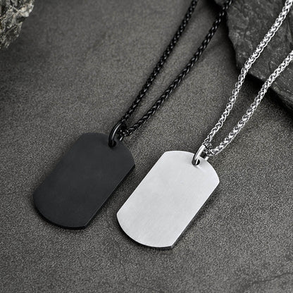 Engraved American Flag Dog Tag Necklace for