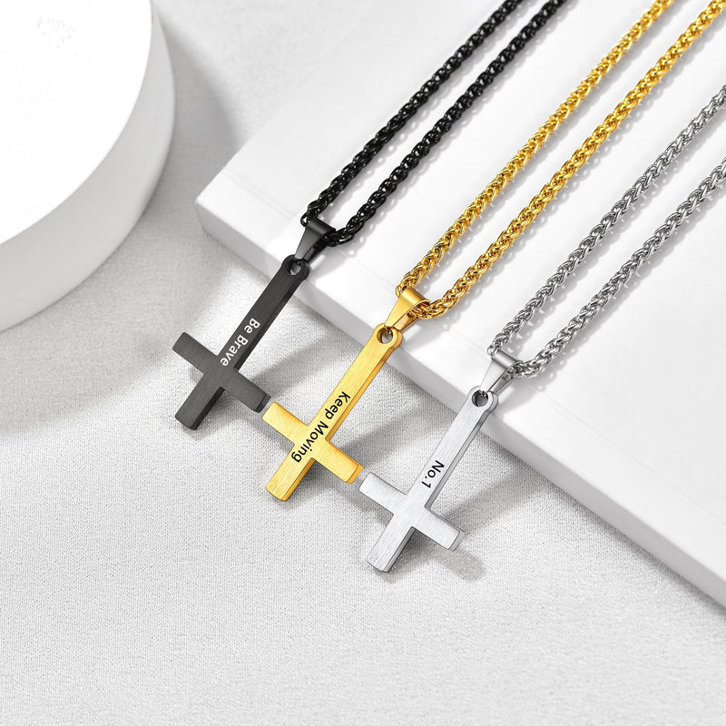 Enamel Upside Down Cross Necklace for