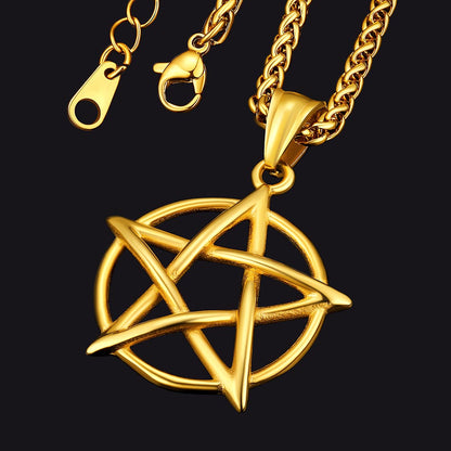 Tetragrammaton Pentagram Necklace for