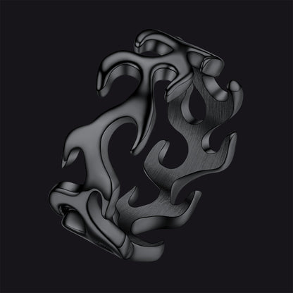 Stainless Steel Punk Flame Ring for