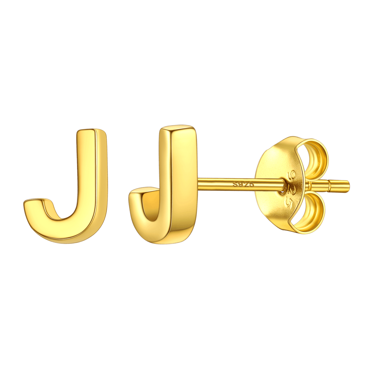 Sterling Silver Tiny Initial Letter Earrings Alphabet Studs for