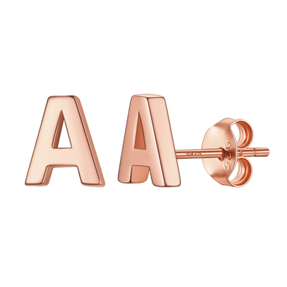 Sterling Silver Tiny Initial Letter Earrings Alphabet Studs for