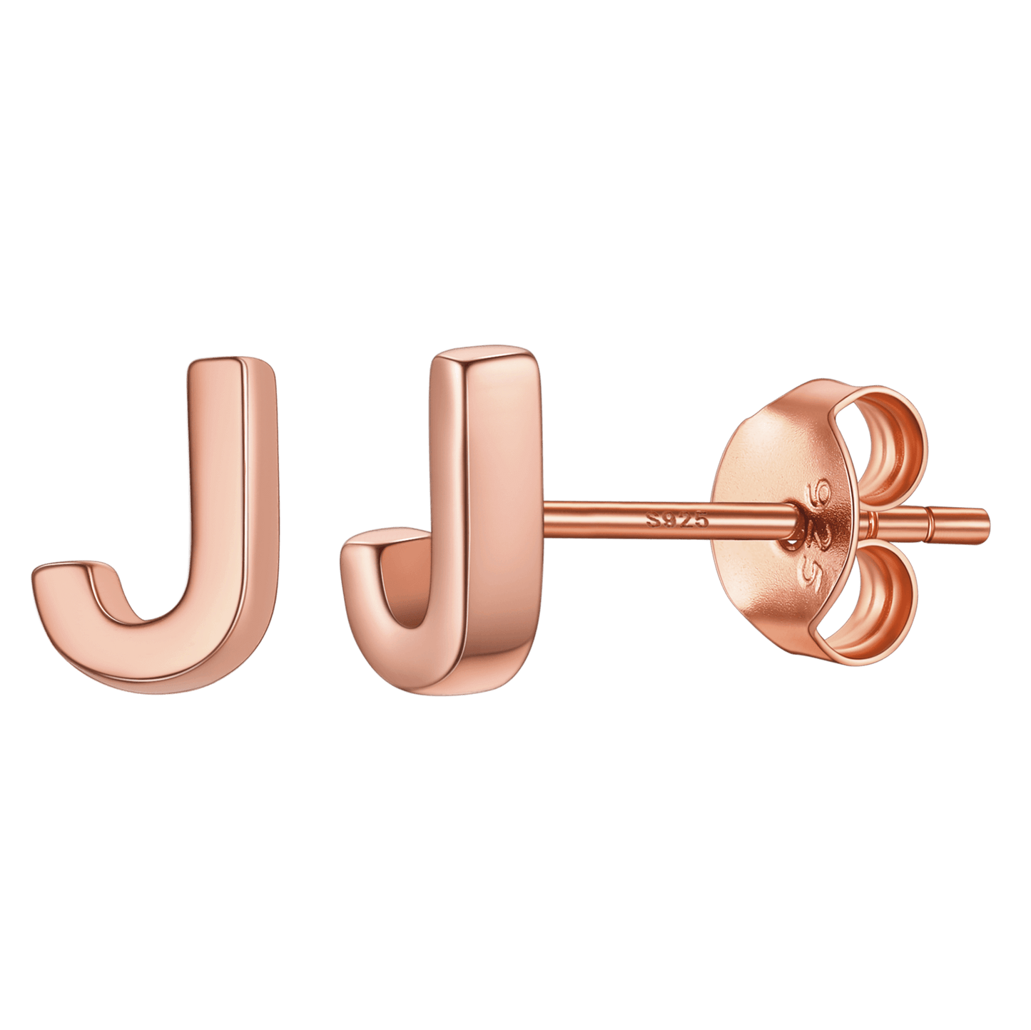 Sterling Silver Tiny Initial Letter Earrings Alphabet Studs for
