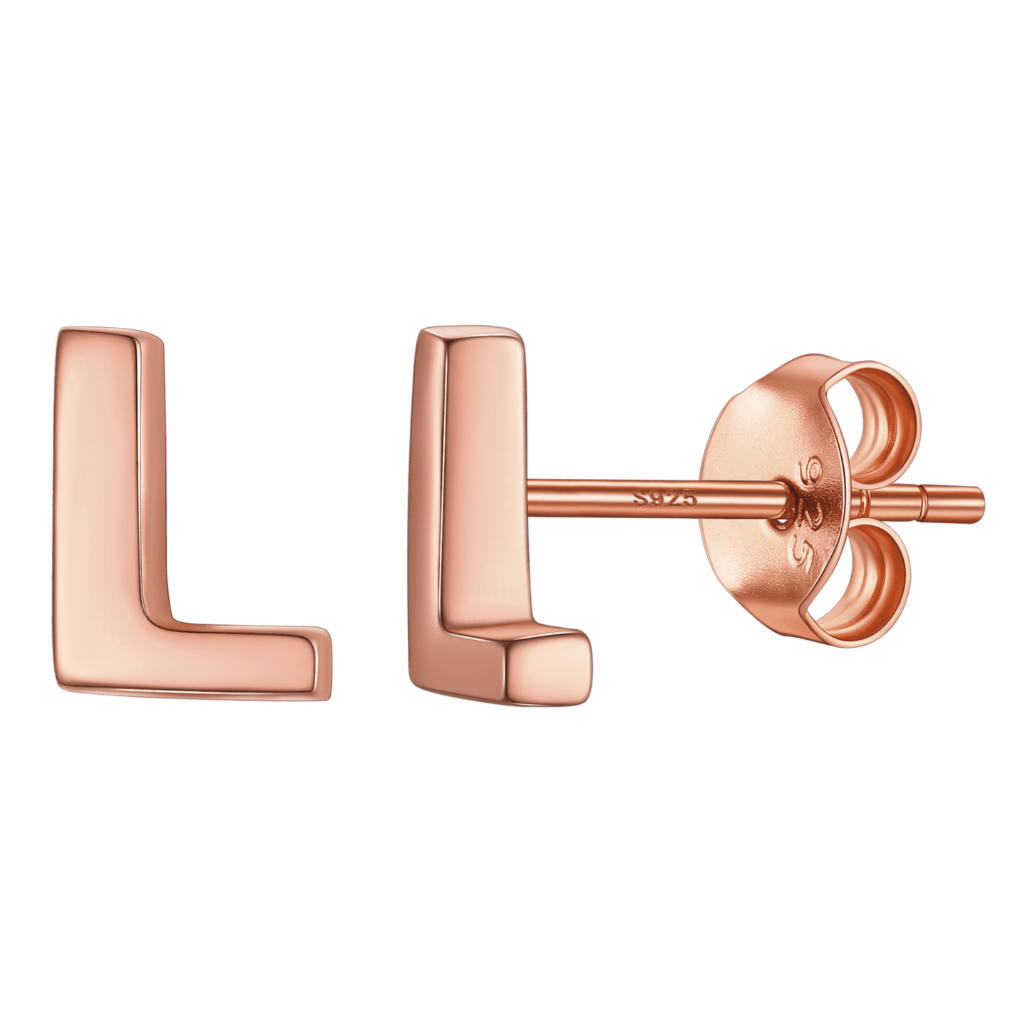 Sterling Silver Tiny Initial Letter Earrings Alphabet Studs for