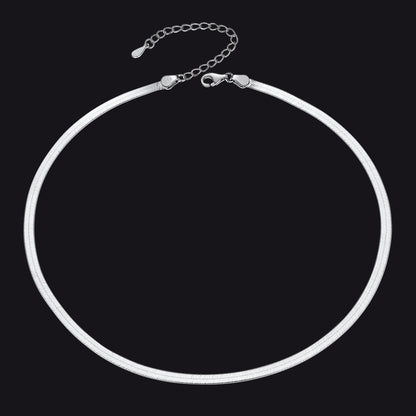 Sterling Silver 3mm Snake Chain Chokcer Necklace for