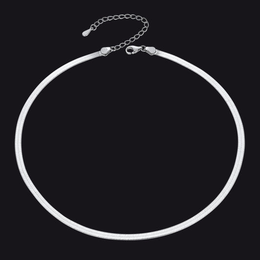 Sterling Silver 3mm Snake Chain Chokcer Necklace for