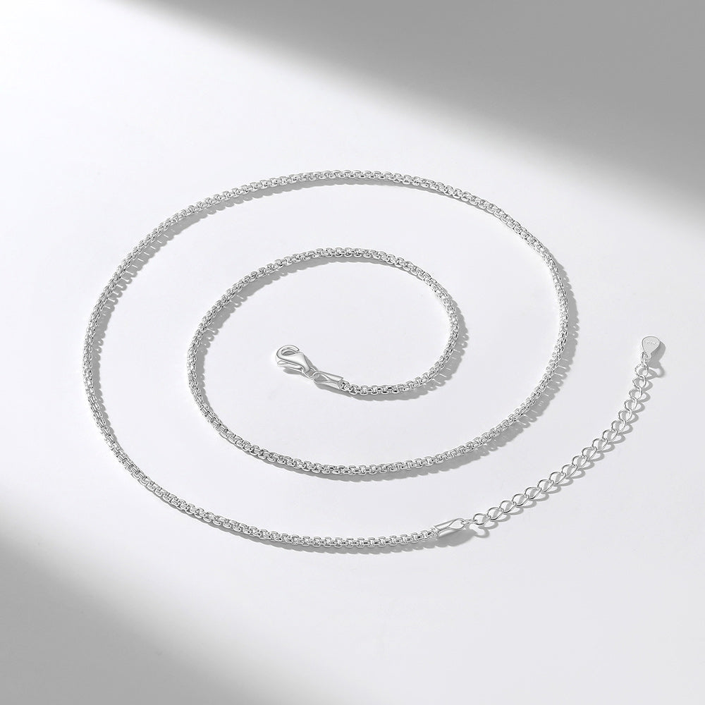 925 Sterling Silver Thin Cable Chain Necklace for