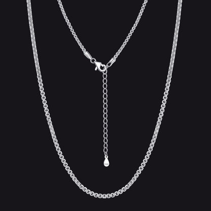 925 Sterling Silver Thin Cable Chain Necklace for