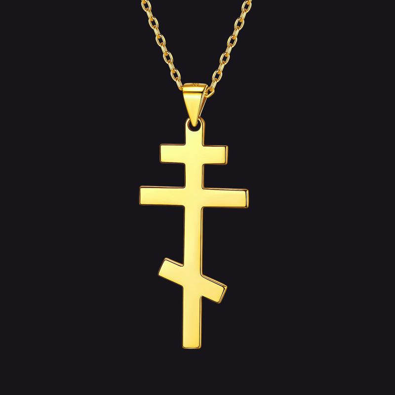 Sterling Silver Russian Orthodox Cross Necklace