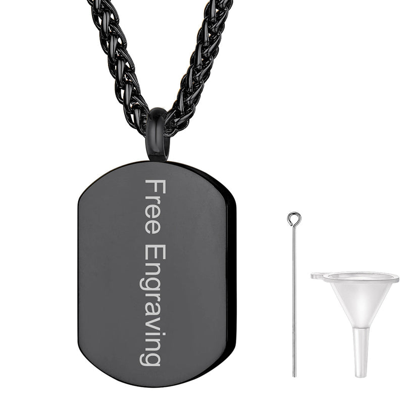 Customized Urn Dog Tag Necklace for Ashes Memorial Cremation Jewelry
