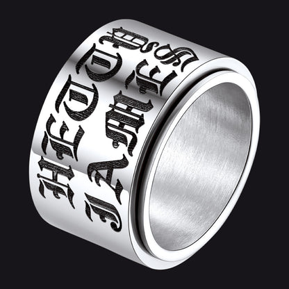 Custom Engraved Fidget Spinner Anxiety Stainless Steel Ring for