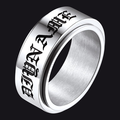 Custom Engraved Fidget Spinner Anxiety Stainless Steel Ring for