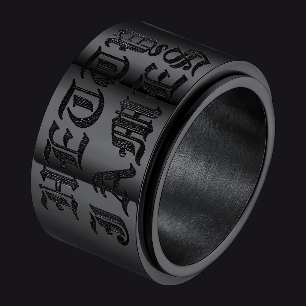 Custom Engraved Fidget Spinner Anxiety Stainless Steel Ring for