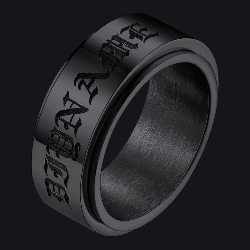 Custom Engraved Fidget Spinner Anxiety Stainless Steel Ring for