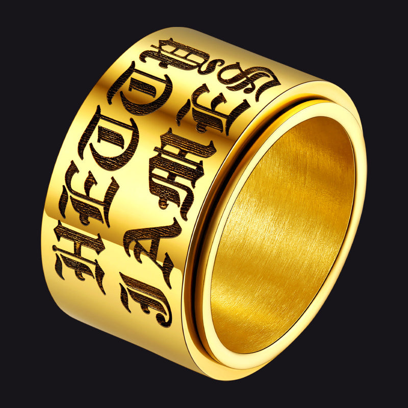 Custom Engraved Fidget Spinner Anxiety Stainless Steel Ring for