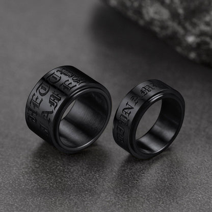 Custom Engraved Fidget Spinner Anxiety Stainless Steel Ring for