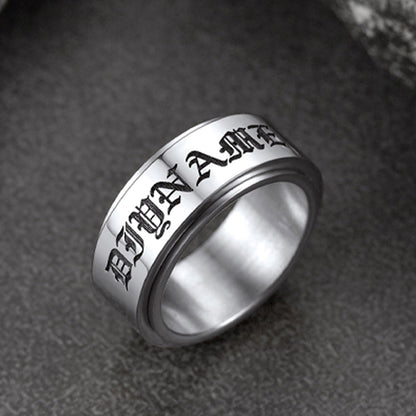 Custom Engraved Fidget Spinner Anxiety Stainless Steel Ring for