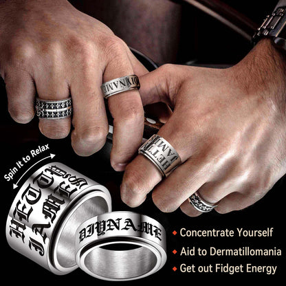 Custom Engraved Fidget Spinner Anxiety Stainless Steel Ring for