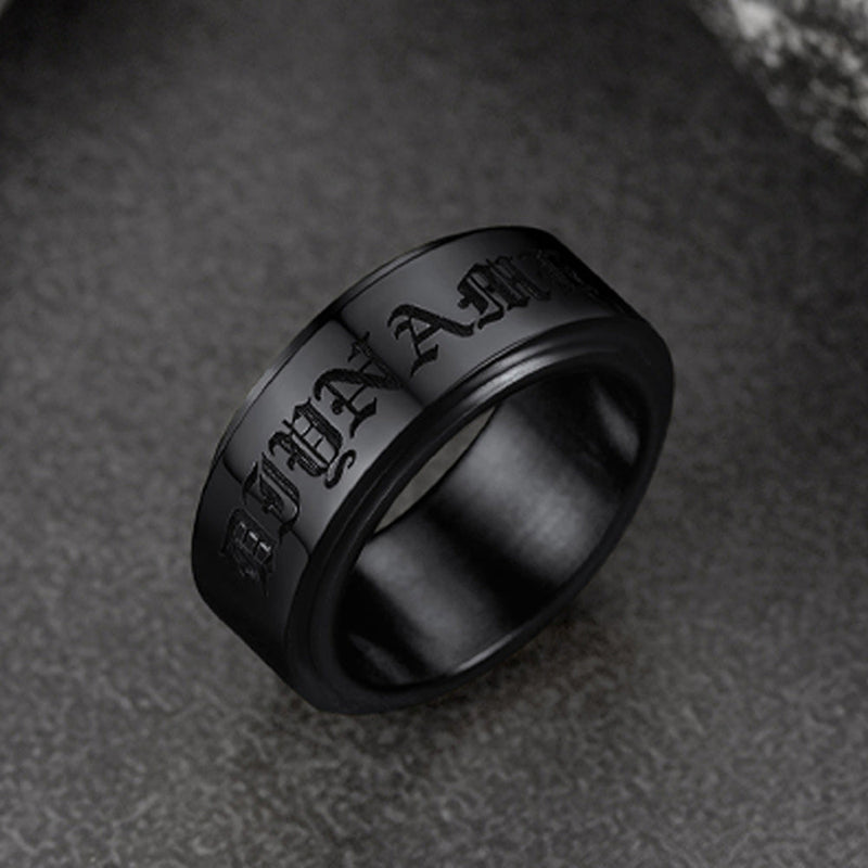 Custom Engraved Fidget Spinner Anxiety Stainless Steel Ring for