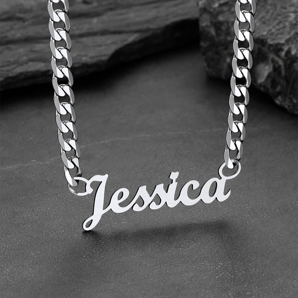 Custom Nameplate Choker Chain Necklace for 18 Inch