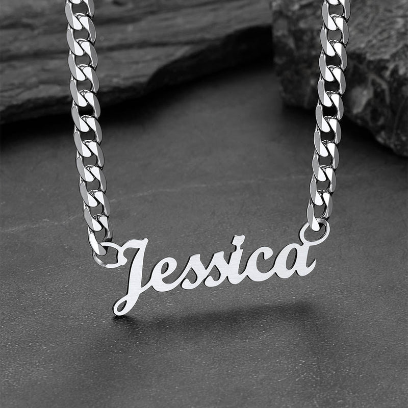 Custom Nameplate Choker Chain Necklace for 18 Inch