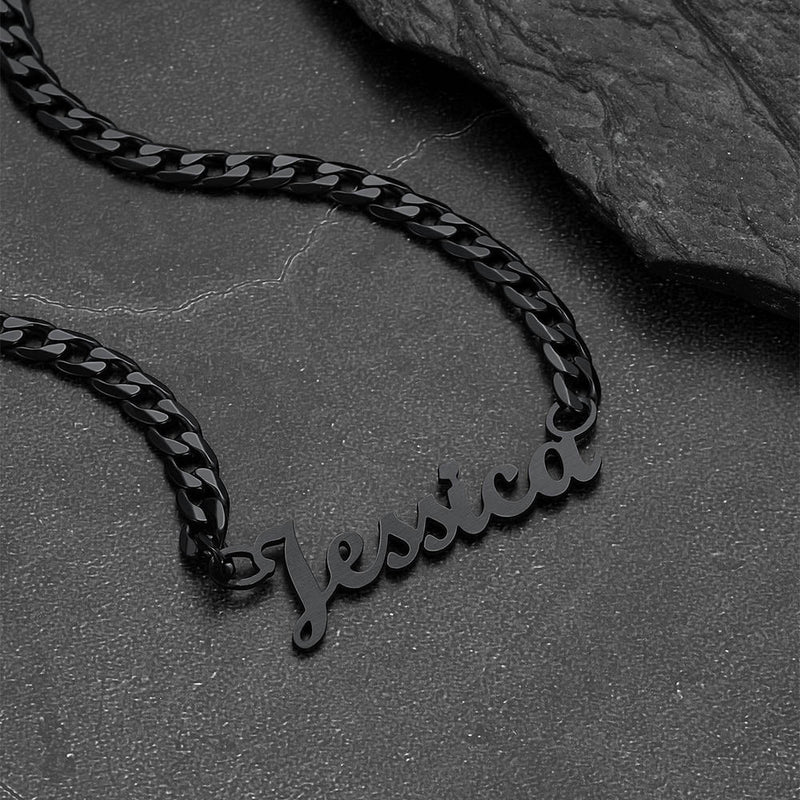 Custom Nameplate Choker Chain Necklace for 18 Inch