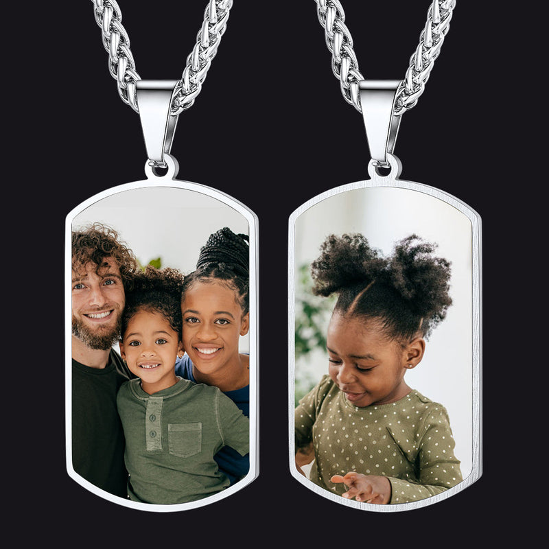 Personalized Double-side Photo Dog Tag Necklace With Picture for