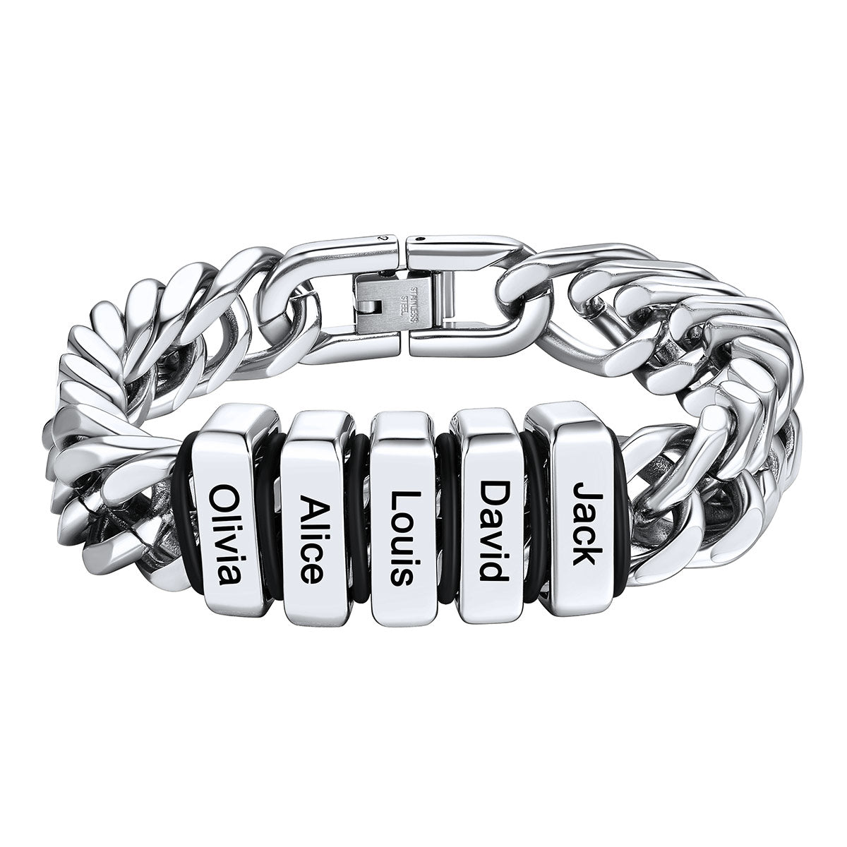 Personalized Cuban Link Bracelet Engraved Name Bracelet for