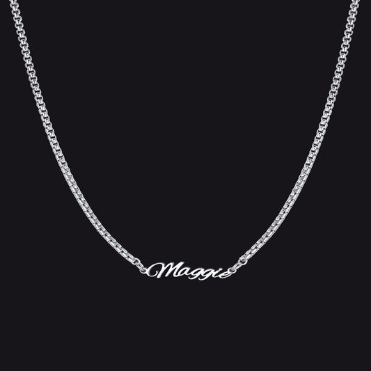 Personalized Multi Name Box Chain Necklace , Custom Mothers Day Presents