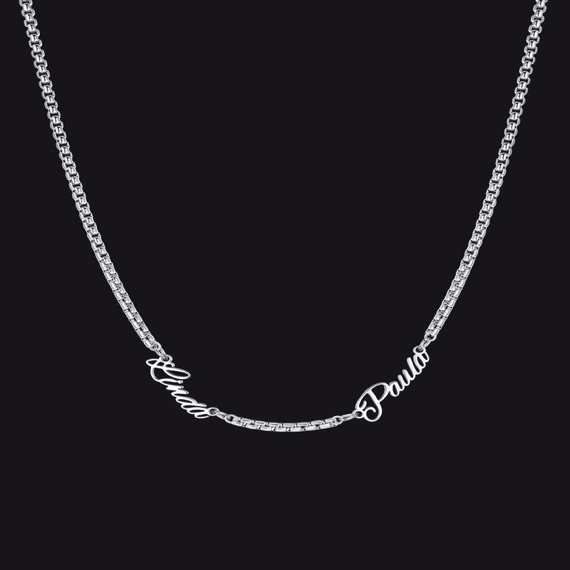 Personalized Multi Name Box Chain Necklace , Custom Mothers Day Presents