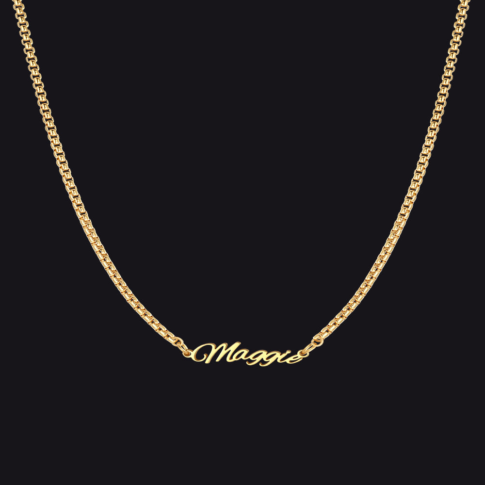 Personalized Multi Name Box Chain Necklace , Custom Mothers Day Presents