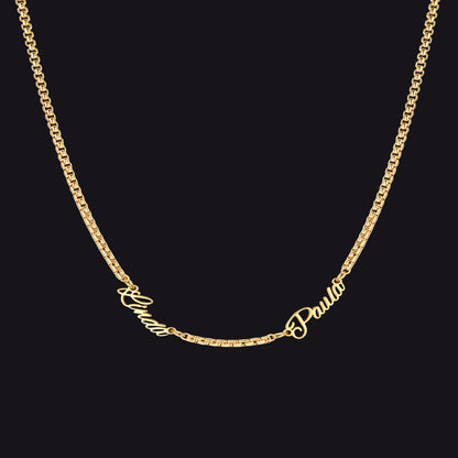 Personalized Multi Name Box Chain Necklace , Custom Mothers Day Presents