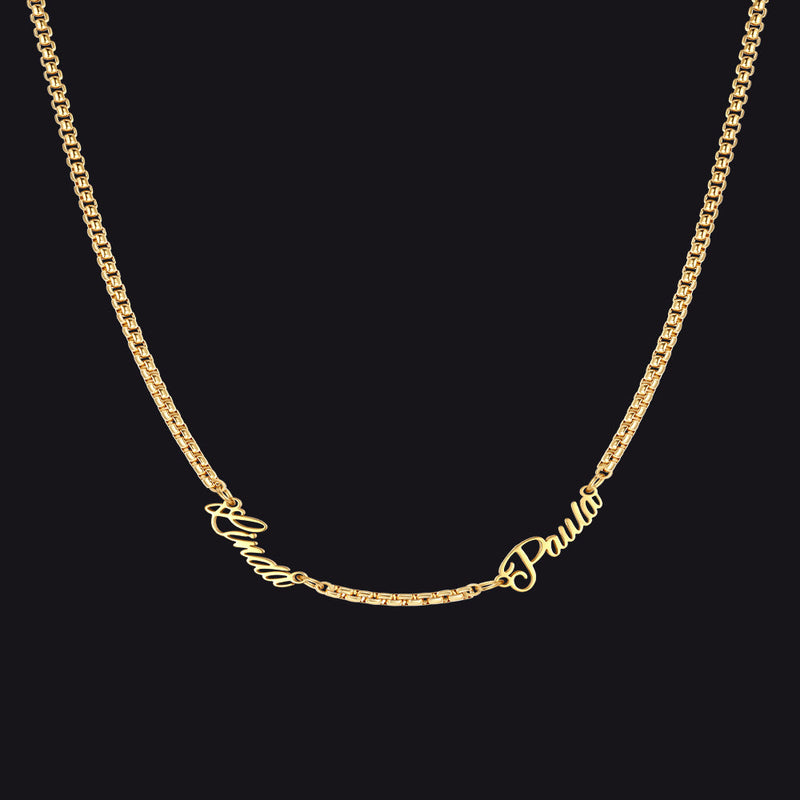 Personalized Multi Name Box Chain Necklace , Custom Mothers Day Presents