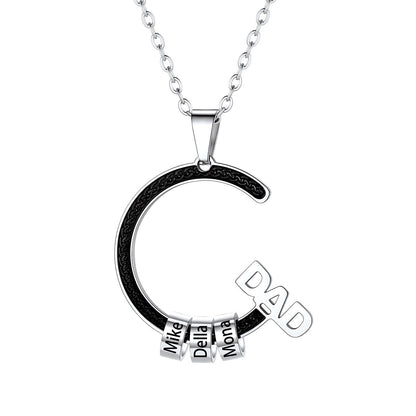 Personalized 1-5 Names Beads Necklace for Dad