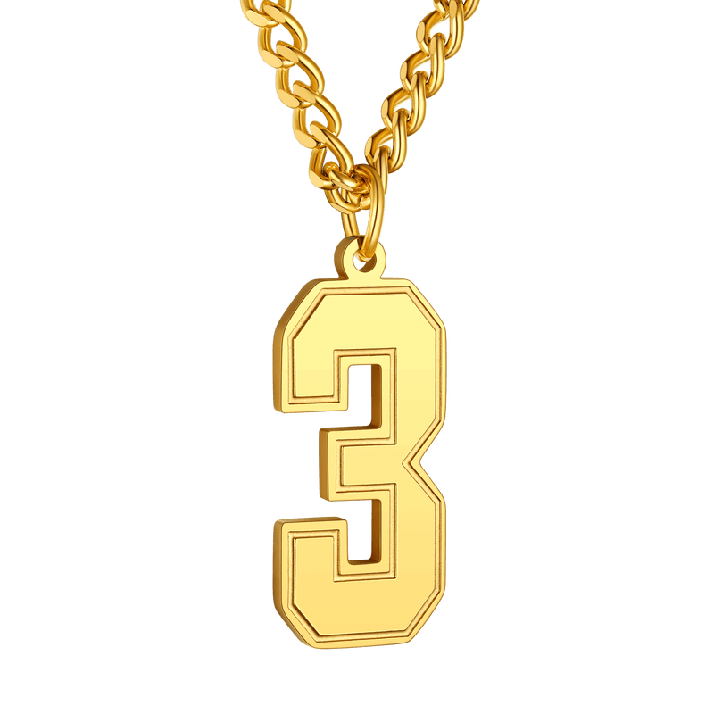 Personalized Sports Jersey Number Chain Necklace for Sport Fans