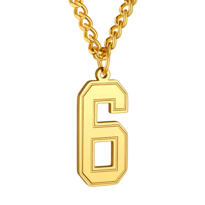 Personalized Sports Jersey Number Chain Necklace for Sport Fans