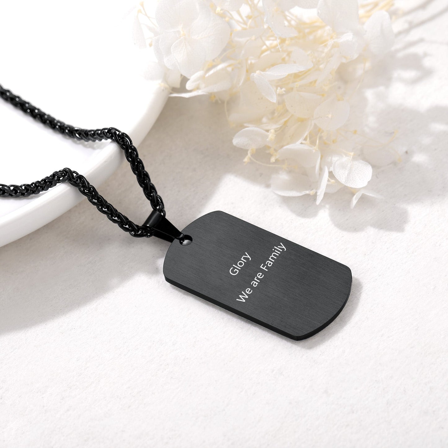 Personalized Photo Dog Tag Pendant Picture Necklace for