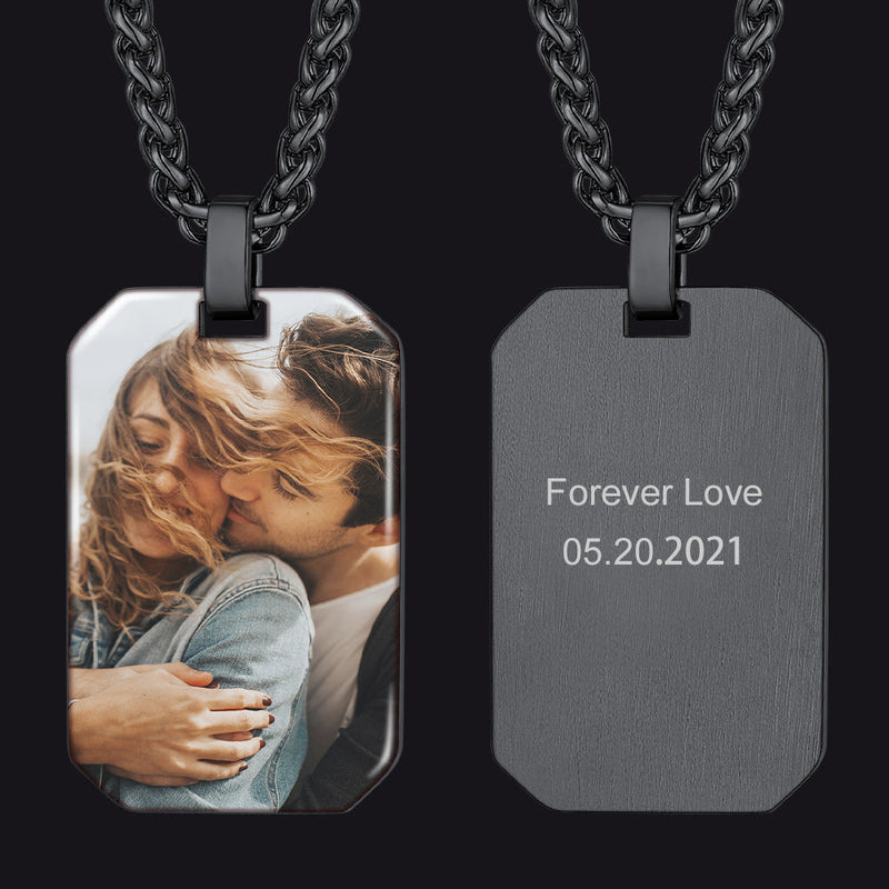 Customized Memory Picture Photo Dog Tag Necklace for