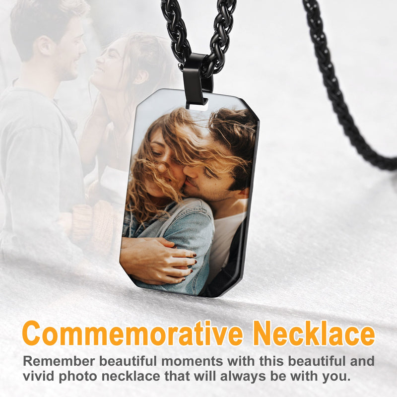 Customized Memory Picture Photo Dog Tag Necklace for