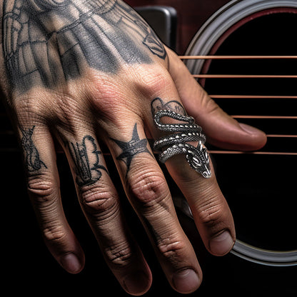 Punk Coiled Dragon Stainless Steel Ring for