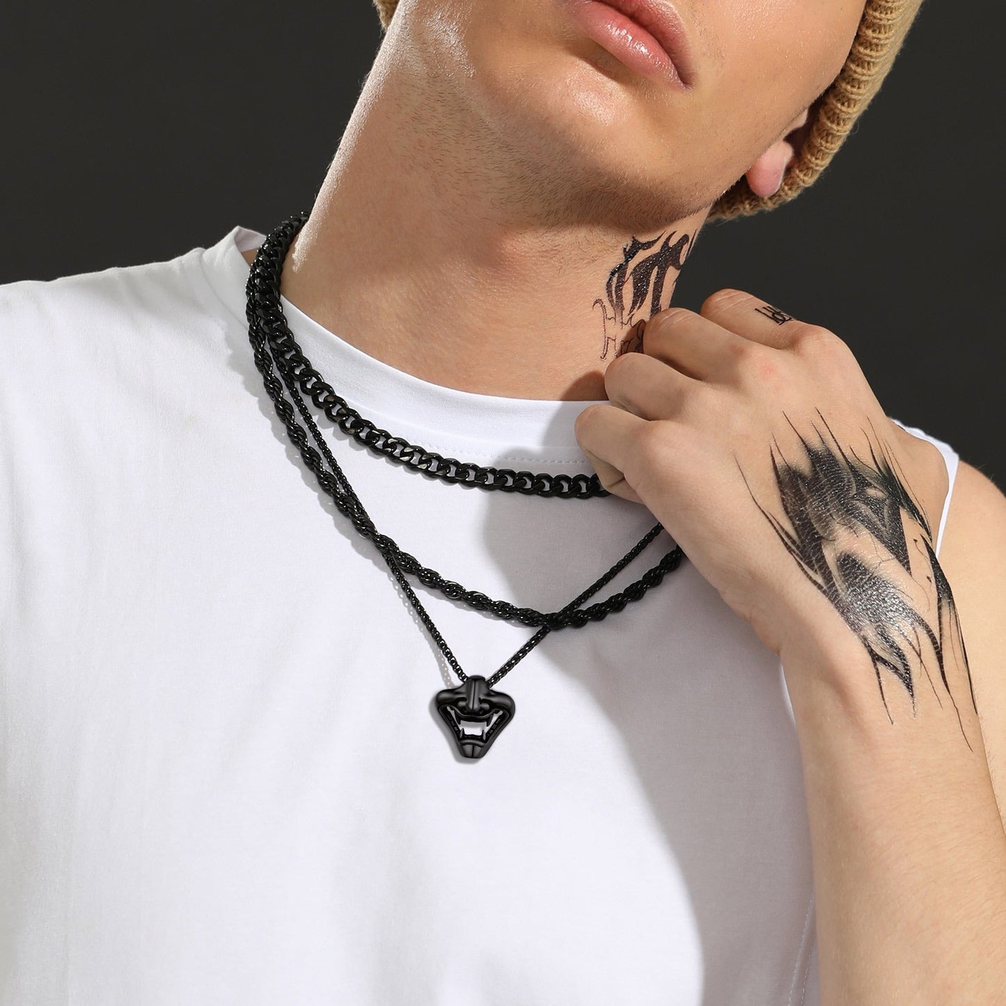 Flash Gothic Devil Joker Necklace for