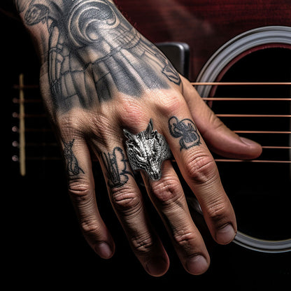 Punk Dragon Head Stainless Steel Ring for