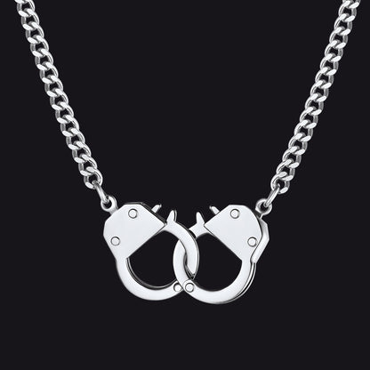 Punk Handcuff Necklace for , Partners in Crime Cuban Link Chain